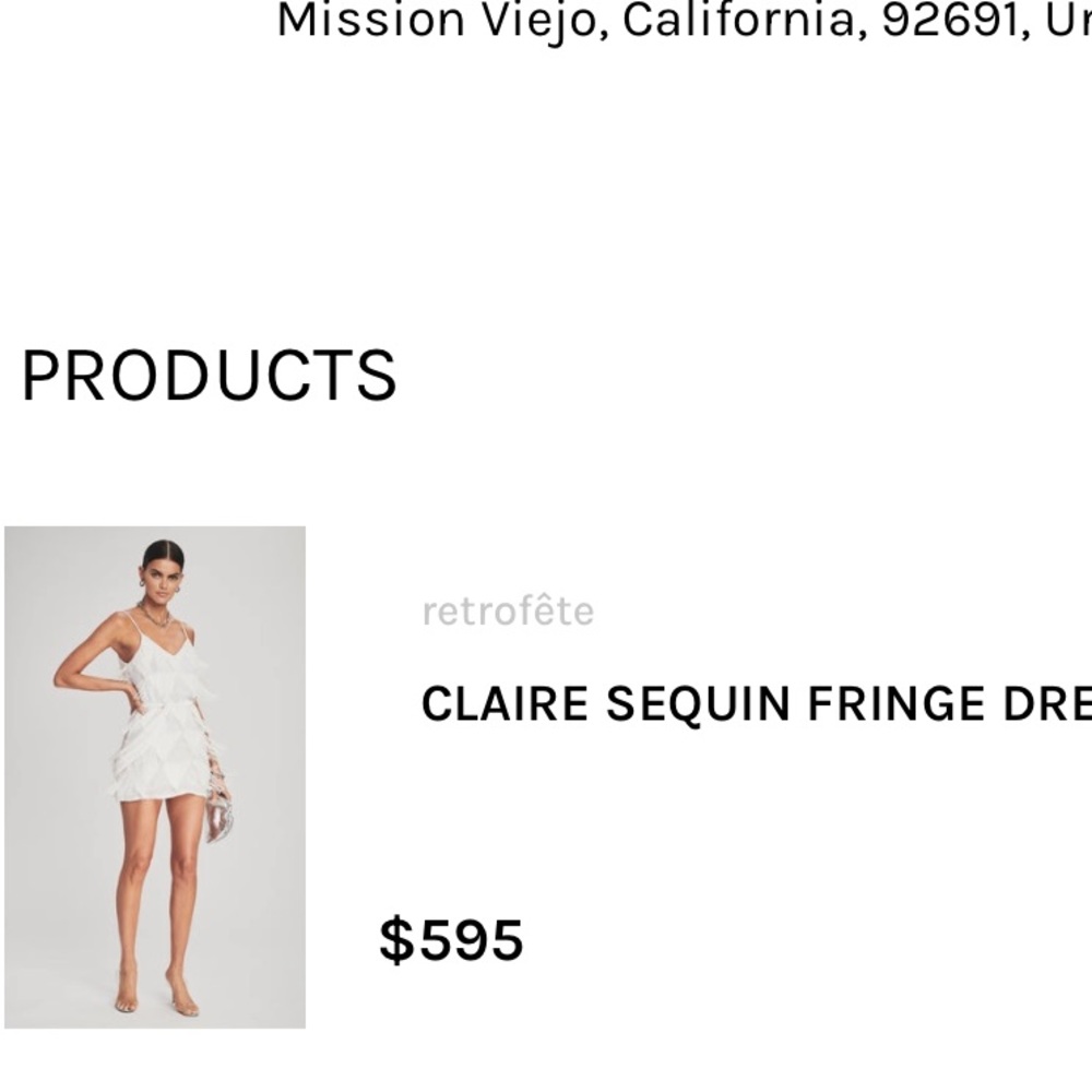 White sequin shimmer flapper fringe bachelorette bride  style dress - Picture 7 of 7